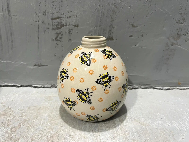 

American Ethnic Bee Pattern round Ceramic Vase Home Vase
