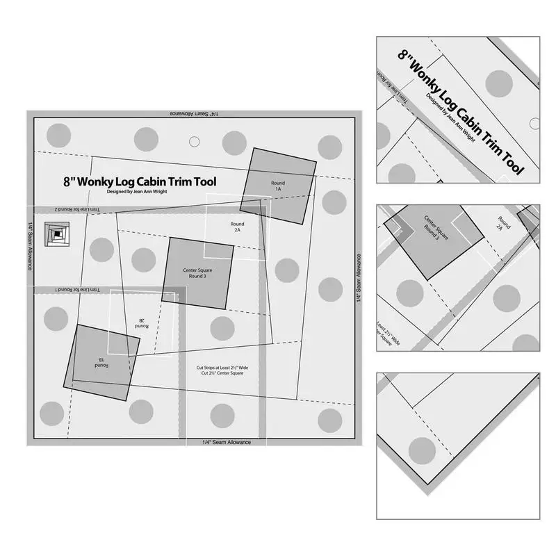 Quilt Ruler Pattern Making Log Cabin Trim Tool DIY Sewing Accessories