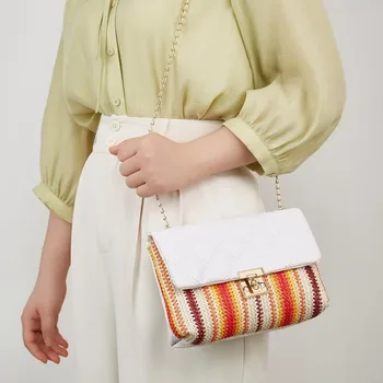 Women's Shoulder Bag Quilted Crossbody Bag - Wearable Fashion Dinner Bag with Chain Women's Handbag
