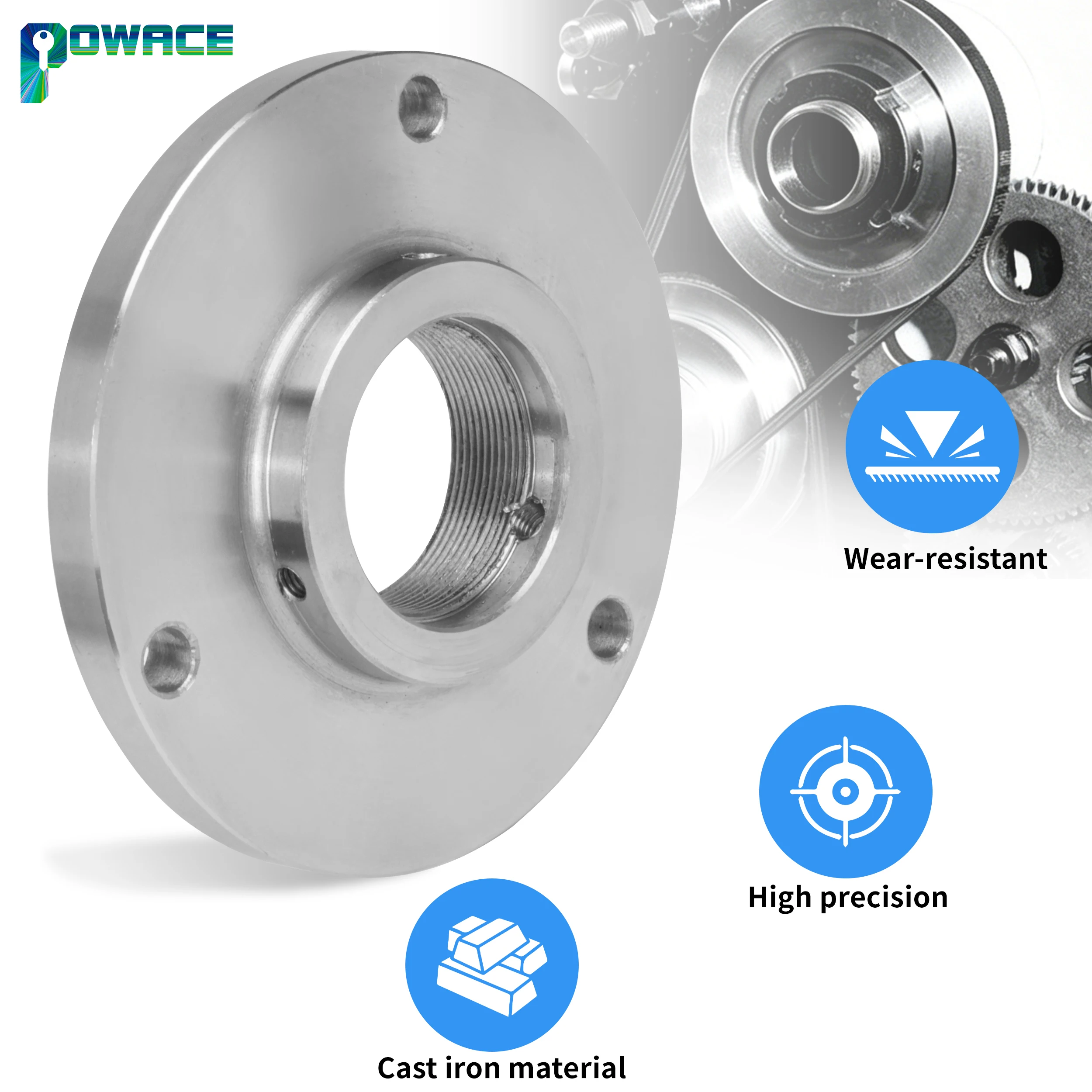 125mm 원형 플랜지 선반 메인 샤프트 스핀들 플랜지 CD210V MV 210V WM 210V 액세서리 선반 예비 부품 도구