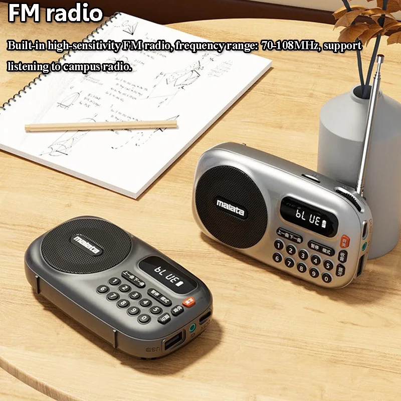Portable LED Screen FM Radio Best Reception 70-108mhz Radios Built-in 5W Loud Speaker Wireless Bluetooth Soundbar Music Player