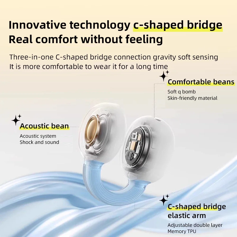 Wireless Headphones Fone Bluetooth Headset With Mic Handsfree Noise Canceling Earphones Clip Ear Music  Sports Gaming Earplug 3