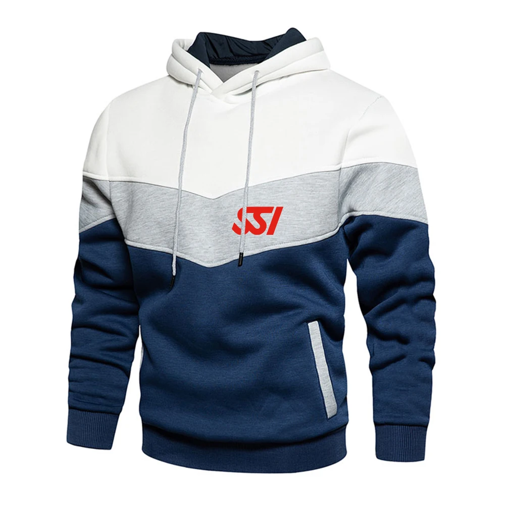 

2023 New Man's Fashion Scuba Diving Dive SSI Printing Three-Color Stitching Pullover Cotton Comfortable All-Match Tracksuit Tops