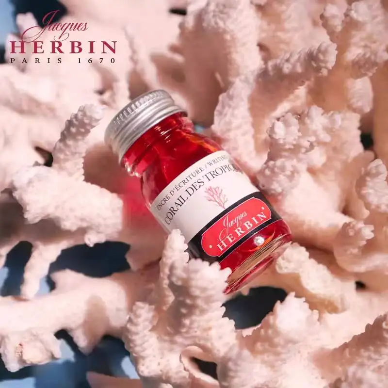 JACQUES HERBIN D 시리즈 만년필 잉크 리필 액체 비탄소 중성 염료 안료 잉크 10ml 다채로운 잉크