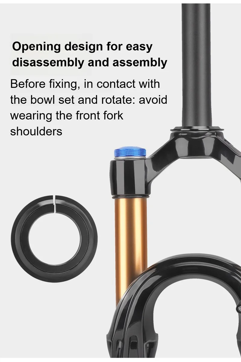 MEROCA Fahrradgabel-Headset-Basis-Abstandshalter, 44/52/55/56 mm, gerades Rohr/konische 45-Grad-Schüsselgruppe, Unterlegscheibe, Fahrradzubehör – Detail 4