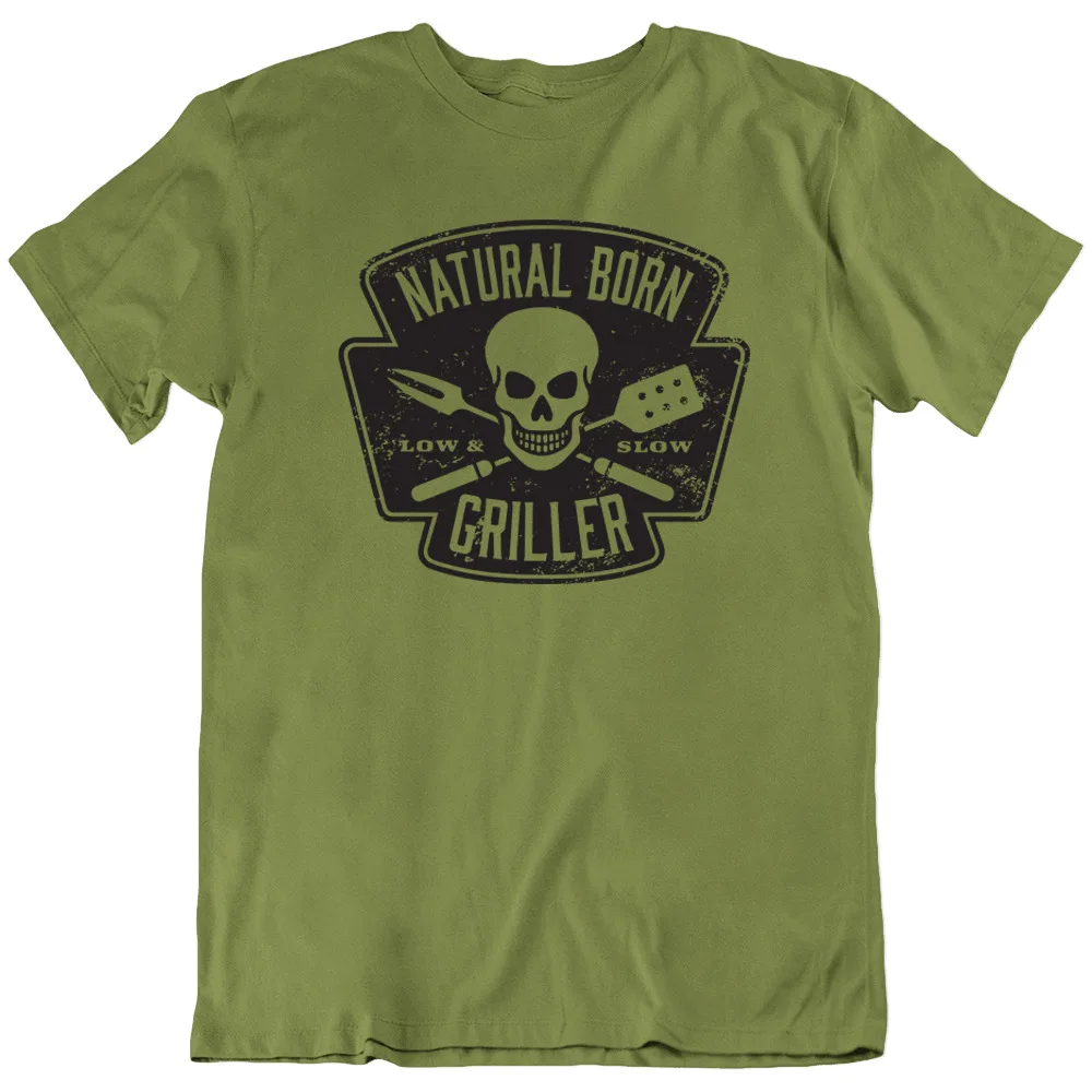 Born Griller Bbq Grilling Camping Natural Funny T-Shirt Tee Mens Gift New