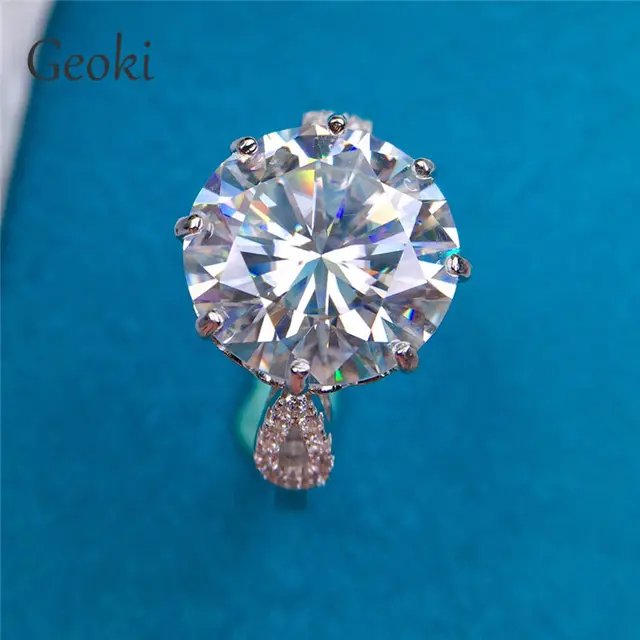 Bague de mariage Moissanite pour adolescentes, argent 925, diamant