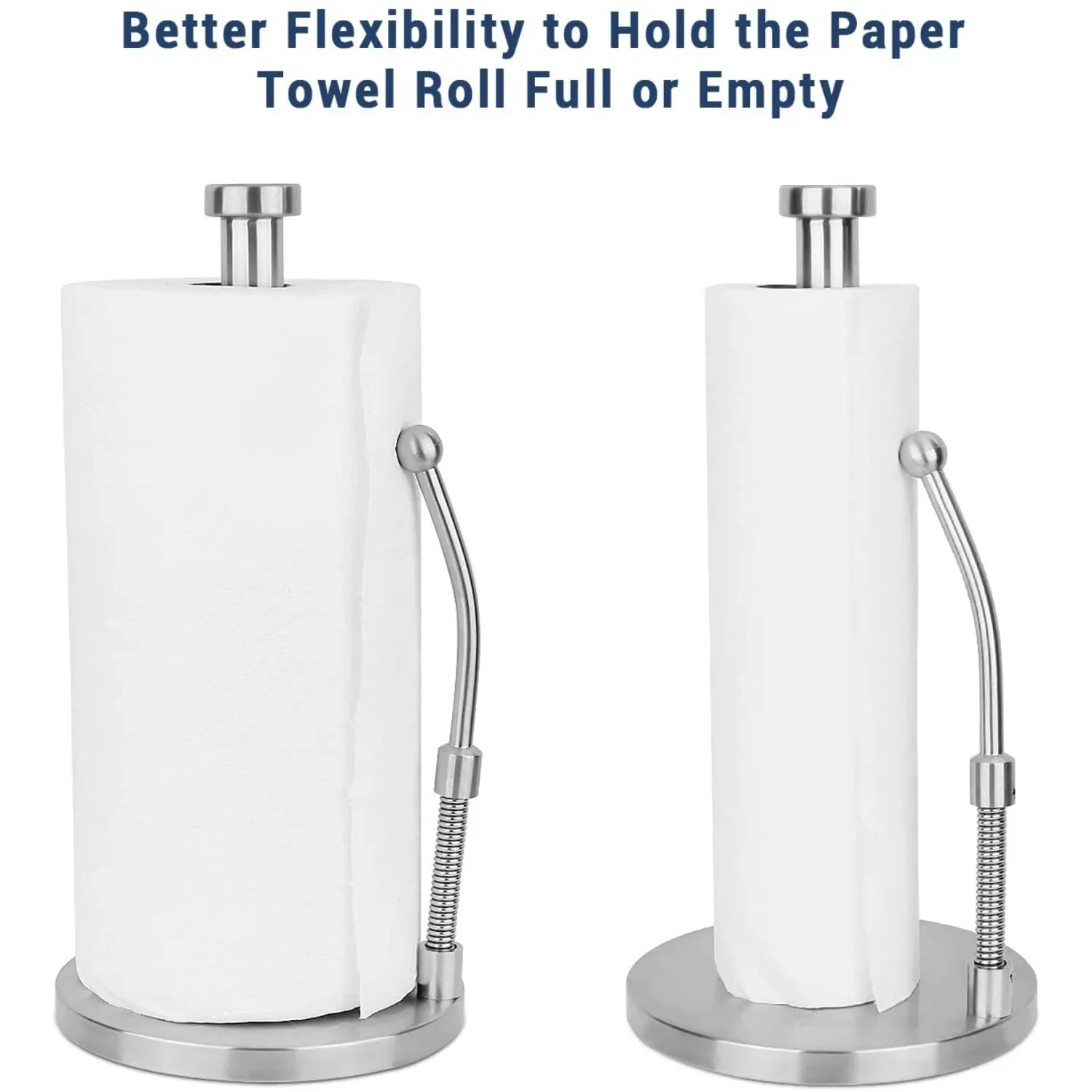 Stainless Steel Paper Towel Holder Easy Tear Towel Rack Weighted Paper Towel Holder Upright Paper Towel Holder Prevent