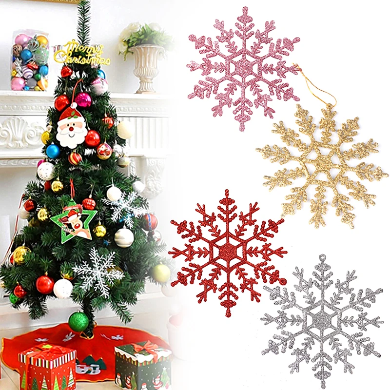 

3Pcs/Bag Artificial Snowflake Pendant Shining Hanging Ornament DIY Festival Home Party Xmas Tree Decorations Handmade