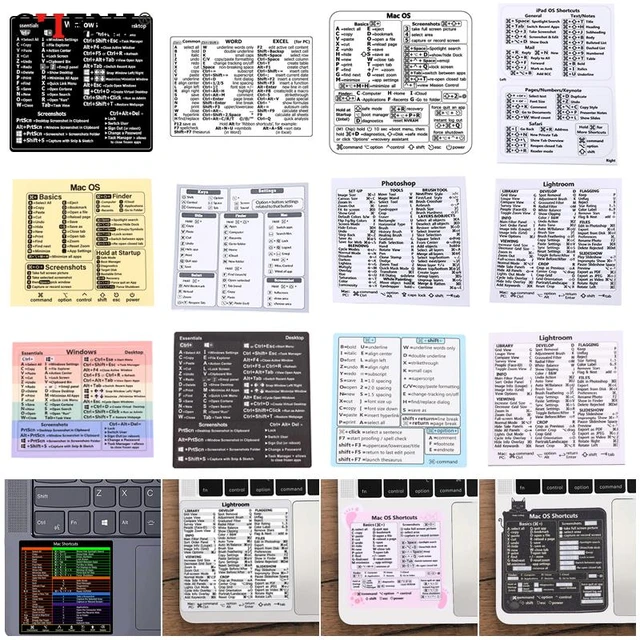 Autocollant De Raccourci Pour Clavier D'ordinateur, Autocollant