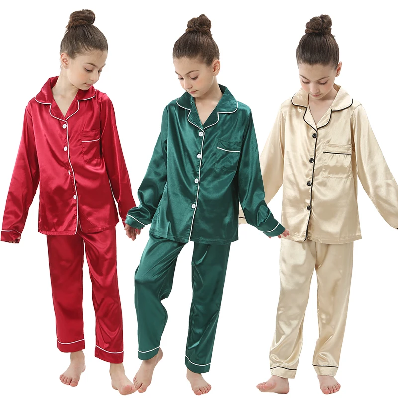 Christmas Pajamas for Boys Girls 2 to 4 6 8 10 12 Years Kids Sleepwear Sets Red Green Gold Children's Pyjamas 2pc Baby Nightwear