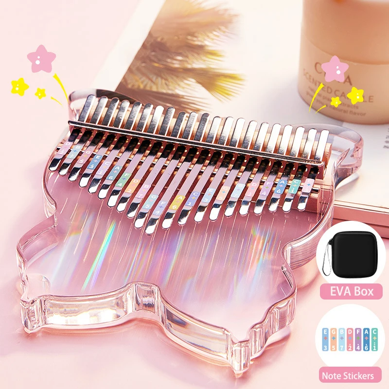 TransparentAcrylicKalimba1721KeyCrystalThumbPianoProfessional