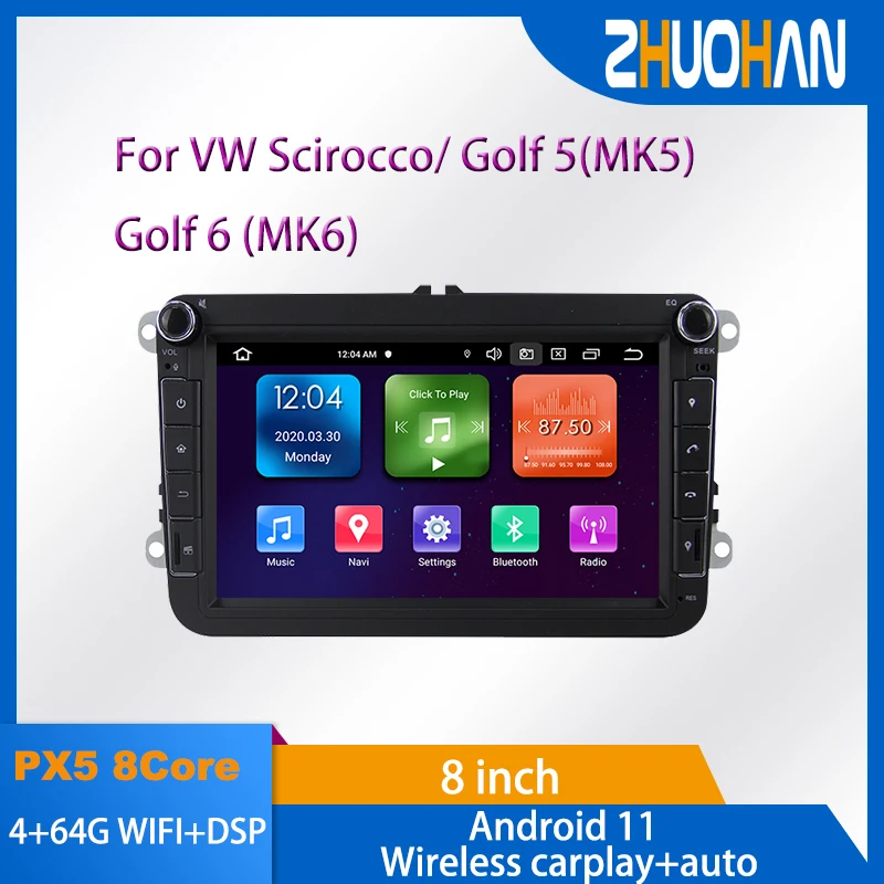 Android 11 Car Dvd Player Car Multimedia Play Per Vw Scirocco Golf 5 Gps Navigation Radio Dsp Carplay Auto Stereo