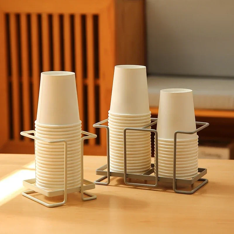 Multipurpose Paper Cup Holder Desktop Disposable Cups Organizer Dispenser Tea Bags Coffee Pods Storage