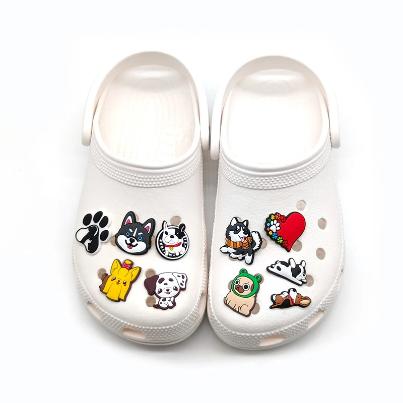 Sale 1Pcs Cute Dog Shoe Charms Pin for Crocs Accessories Clog DIY