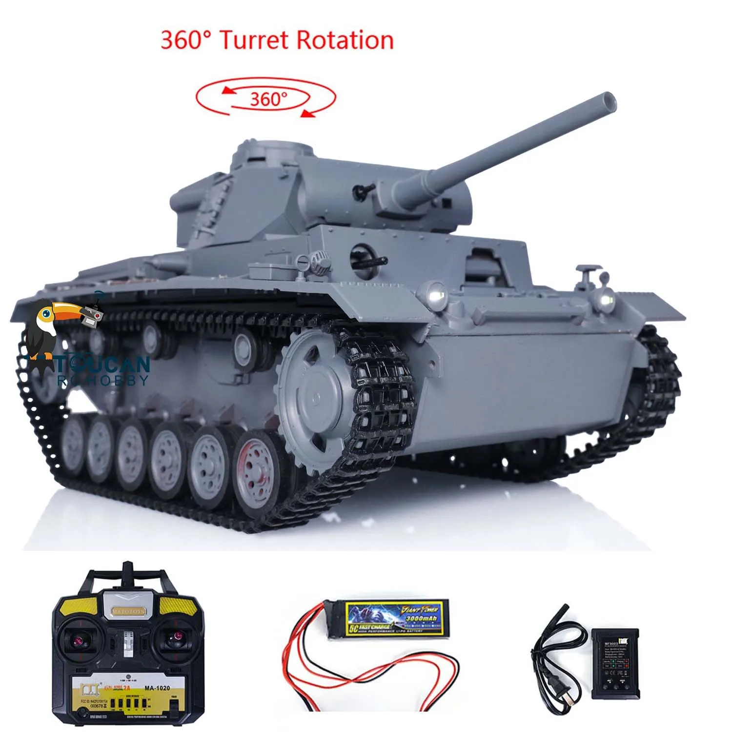 

Модель металлического бака Mato 1/16 Panzer III RC RTR, инфракрасная версия, серый, 1223 готовый к использованию, для подарков