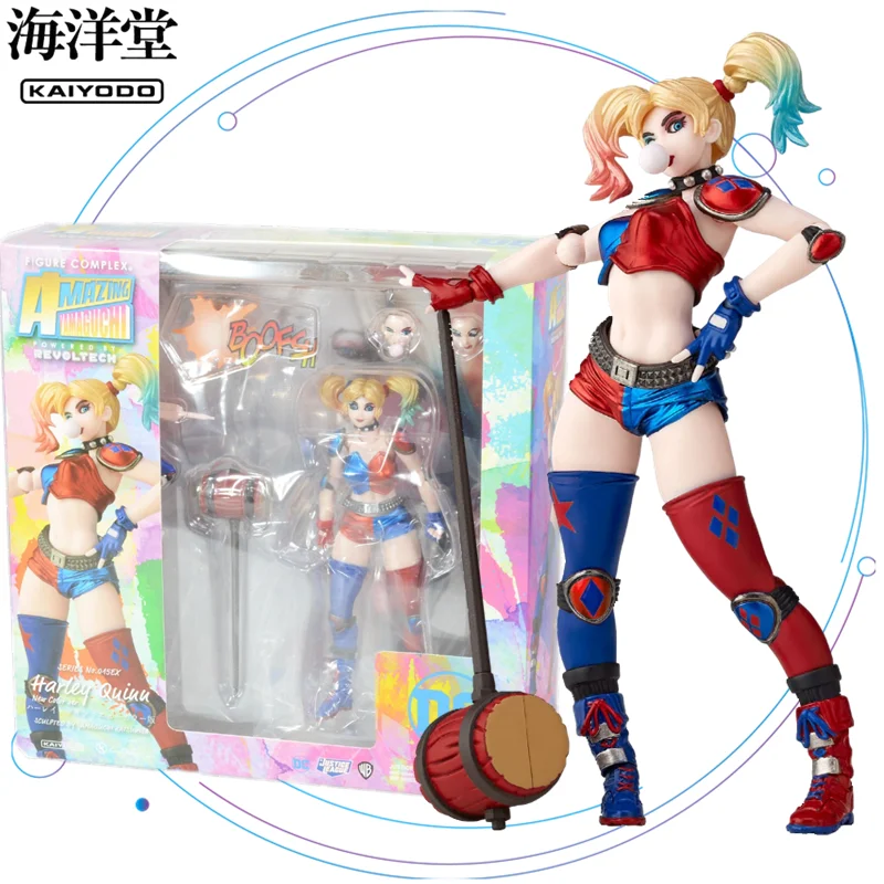 

In Stock Kaiyodo Amazing Yamaguchi Figure DC Justice League Harley Quinn New Color.ver Annime Action Collectible Model Kids Toy