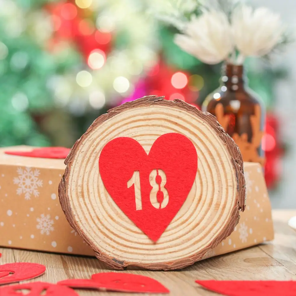 Merry Christmas Advent Calendar 24 Number Felt Countdown Calendar Sticker Xmas Decor DIY Gift Packing Label Supplies