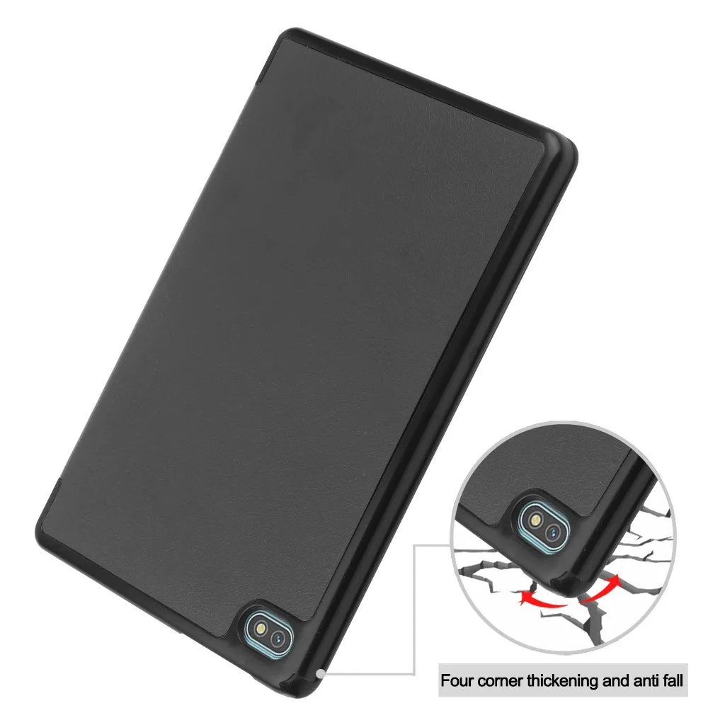 Sleek Tri-Fold Smart Tablet Cover with PU Hard Back and Slim Holder