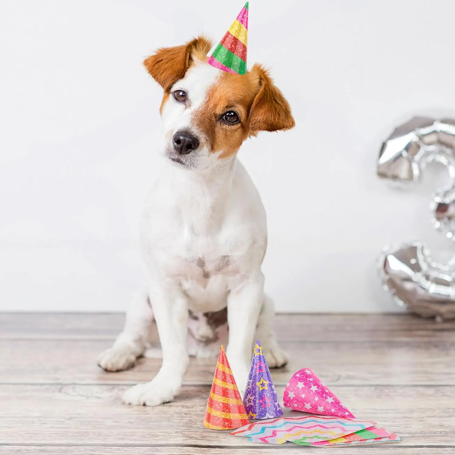 10 Pcs Glitter Mini Birthday Party Hats Multicolor Paper Cone Hats for Kids Girls Pets Stuffed Animals Birthday Holiday