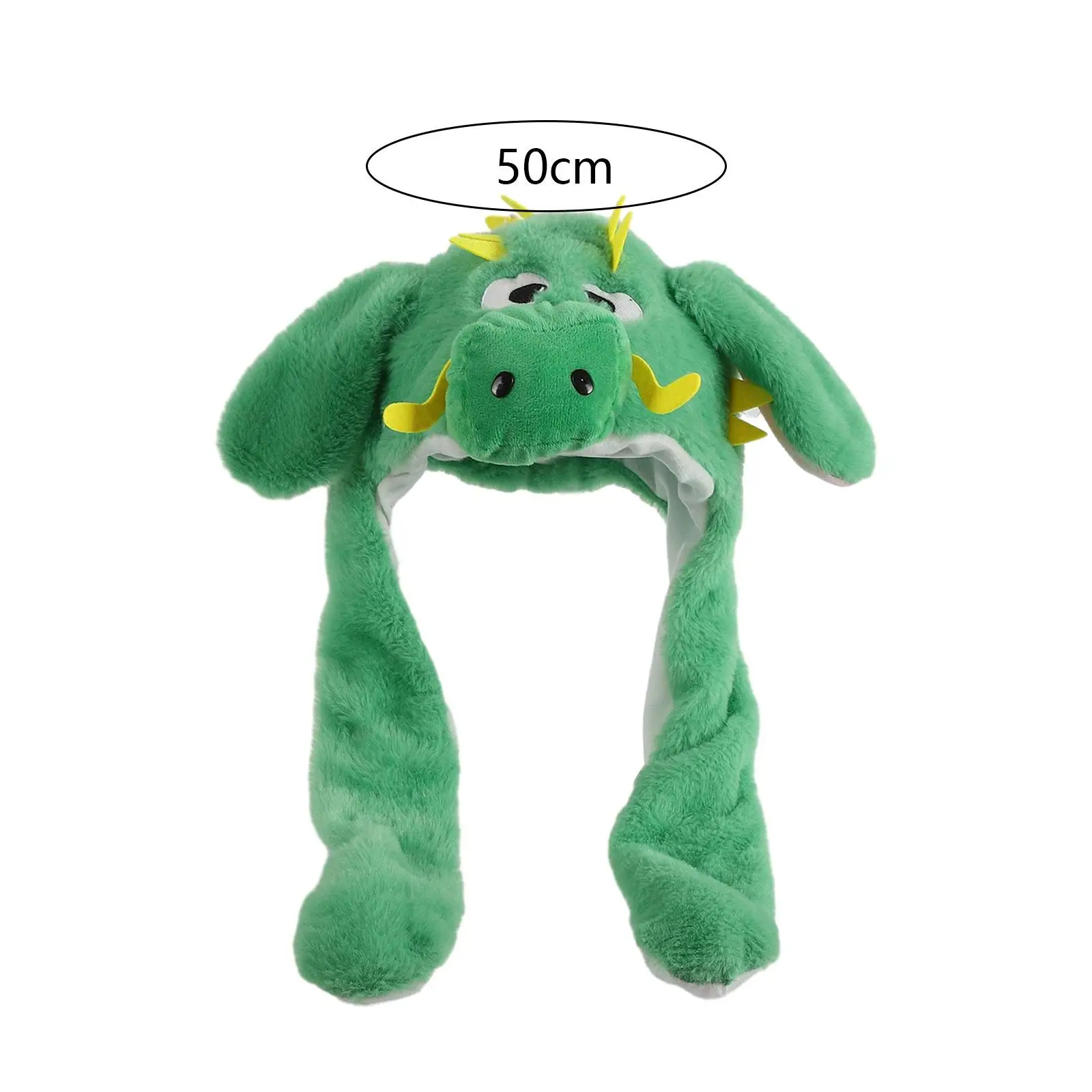 Ears Popping up Hat Plush Warm Winter Hat Funny Comfortable Animal Dragon Hat for Girls Boys Chinese New Year Birthday Dress up