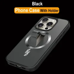Enhanced Wireless Charging Case with Ring Holder for iPhone - Sleek and Durable Phone Protector (Black)