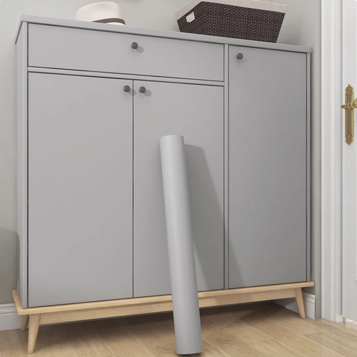 Papel tapiz de vinilo para pelar y pegar, 55CM, negro mate, gris, blanco, papel de Contacto grueso extraíble para paredes, cocinas, encimeras, gabinetes