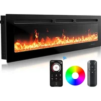Electric Fireplace Heater with App & Remote Control, Ultra-Slim Wall-Mounted or Recessed Electric Fireplace Inserts with Timer 1