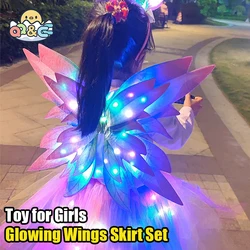 DIY Genie Electric Glow Wings Movable Wing Halloween Decoration 2024 Outdoor Toys for Kids Children Decor Gifts