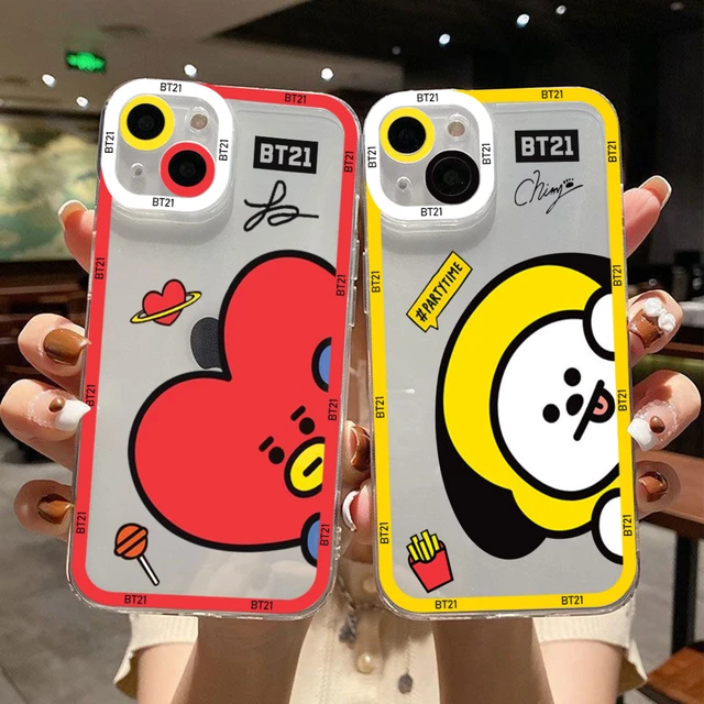 Cartoon Combination B-Bt21 Phone Case For Iphone 14 13 12 Mini 11 Pro Max X  Xr Xs 7 8 Se Plus Soft Silicone Transparent Cover - Mobile Phone Cases &  Covers - Aliexpress