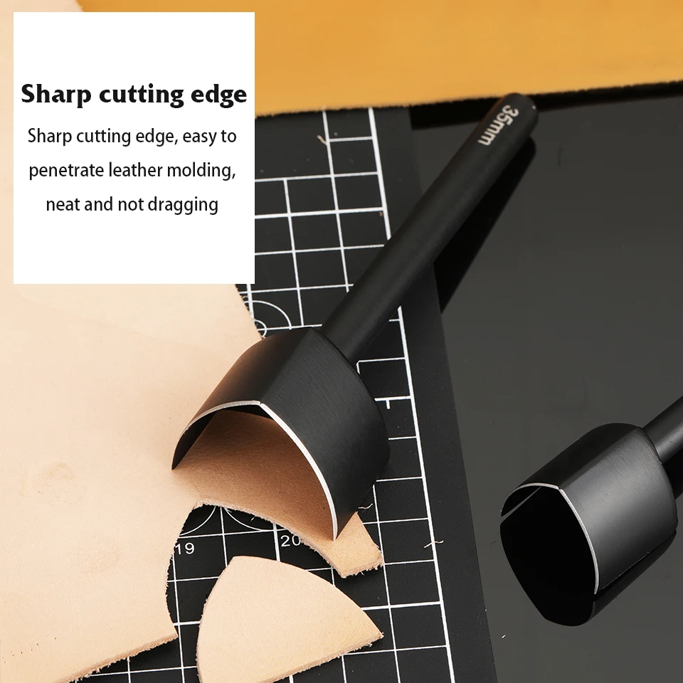 1PC 25mm-45mm V-Shaped Leather Cuttting Tool Punch Cutter DIY Leather Craft Tools V Shape Cutter Punching for Belt Wallet