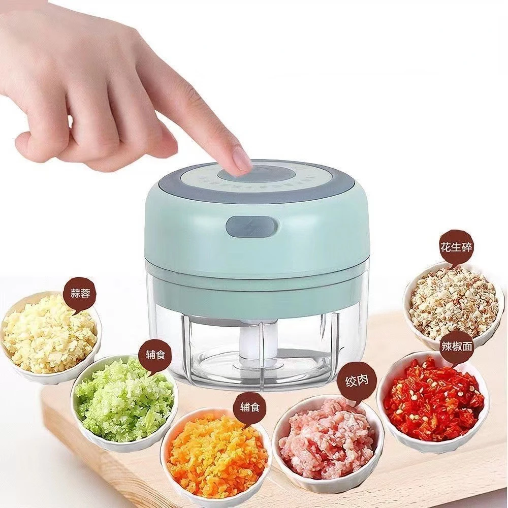 Electric Mini Vegetable Chopper, Food Chopper, Garlic Slicer Veggie, Salad,  Lettuce, Onion, Chili Crusher, Tomato Dicer Chopper Cutter & Ginger Meat