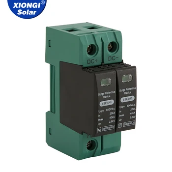 XIONGISOLAR 2P Guida Din DC SPD 600V (20KA~40KA) Casa SPD Dispositivo di protezione contro le sovratensioni Dispositivo di protezione scaricatore a bassa tensione