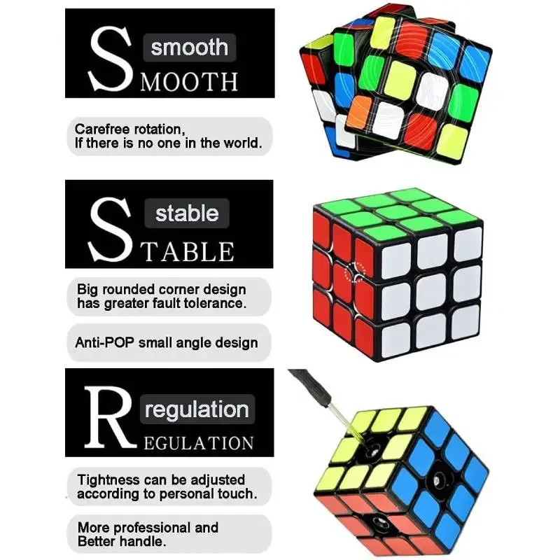 Speed Cube 3x3 Professional Brain Teaser Educational Puzzle Toy_voghion.com