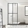 Shower Door Clear Tempered Glass,Framed Shower Screen Panel for Walk-in Bathroom,34”*74” Matte Black Silk Print Finish Shower 2