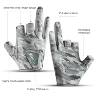 1 Pair Fishing Gloves for Men Summer Fishing Road Sub Sunscreen and Anti Slip Ice Silk Breathable Thin Three Finger Cut Gloves - Image 4