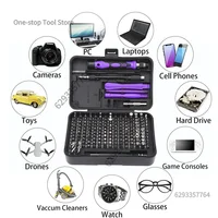 Jeu de tournevis de précision 170 en 1, embouts de tournevis magnétiques, embouts hexagonaux Torx, Kit d'outils de réparation de poignée professionnelle pour ordinateur et téléphone 2