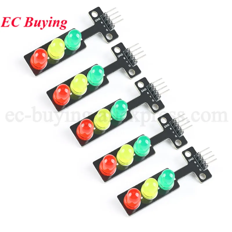 10pcs/1pc Mini 5V Traffic Light LED Display Module for Arduino Red Yellow Green F5 5mm LED RGB -Traffic Light DIY Electronic Kit images - 6