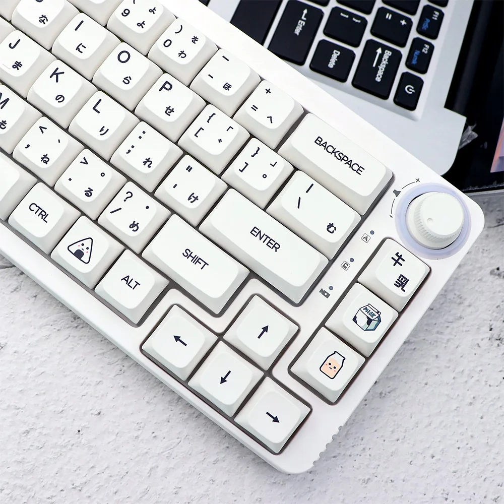 XDA Perfil PBT Keycaps, Keycap branco japonês,