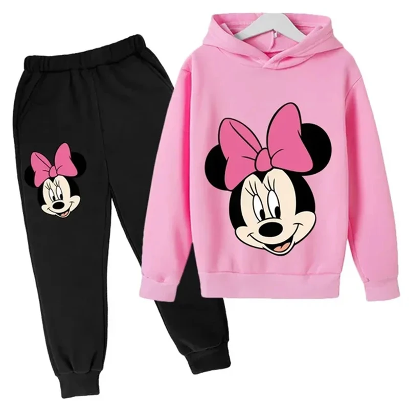 

Mickey Children Hoodies tops+Pant Set Boys Girls 3-12 Years Kids Clothing Black Leisure Toddler Sweatshirt Coat Mickey Mouse