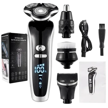Tondeuse à cheveux électrique 4D pour hommes, rasoir professionnel Rechargeable par USB, coupe-cheveux pour adultes