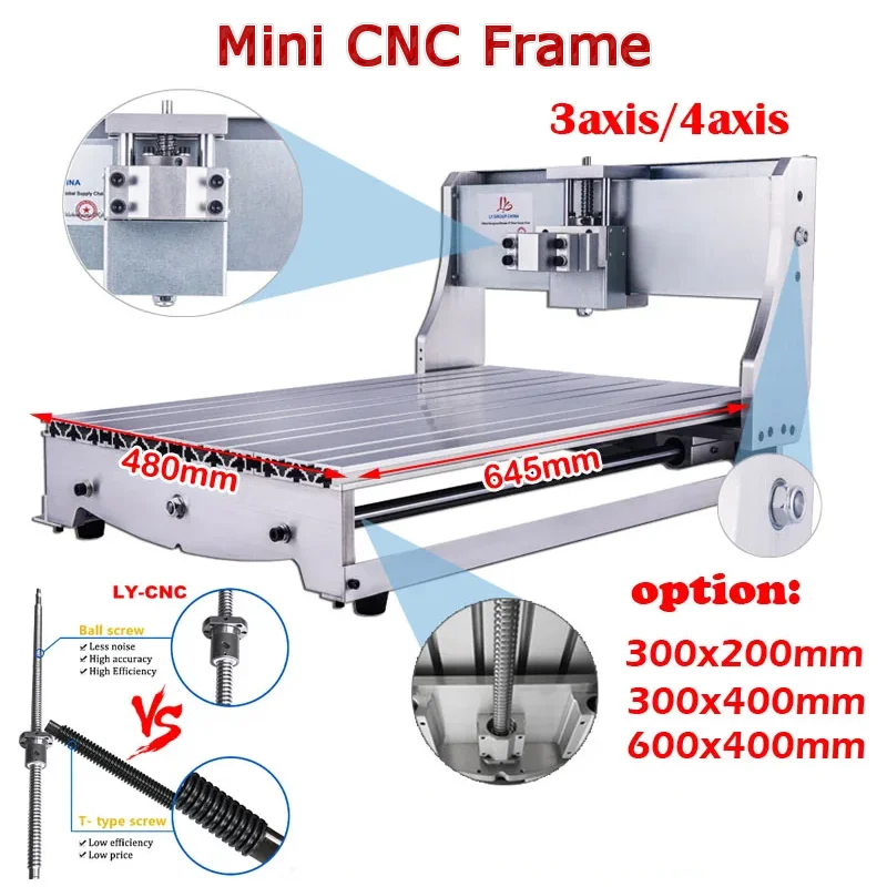 

CNC Frame 3 /4Axis 6040Z EngravIing Milling Machine 3040Z 3020Z Engraver with Nema23 Stepper Motors Couplings of Woodworking
