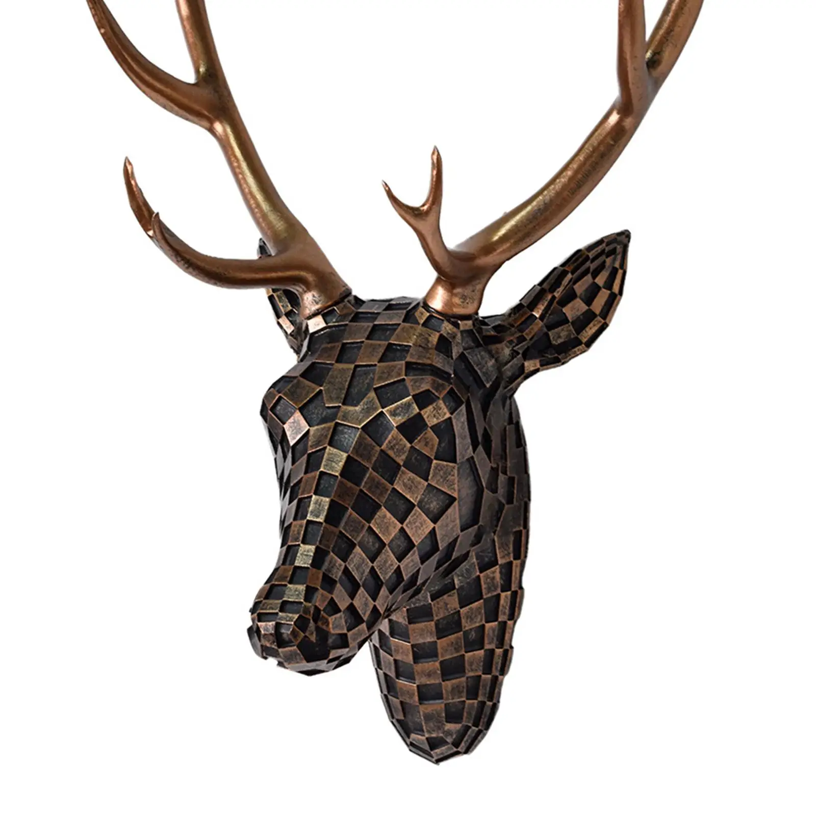 Deer Head Wall Mount Decor Creative Home Decor Artwork Wall Decor Hanging Ornament for Bedroom Office Living Room Indoor Hotel