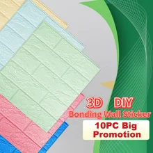 

10PCS 3D Self-Adhesive Brick WallStickers House Luxury DIY Decor for Kids Room Bedroom LivingRoom Waterproof Bonding Wallpaper