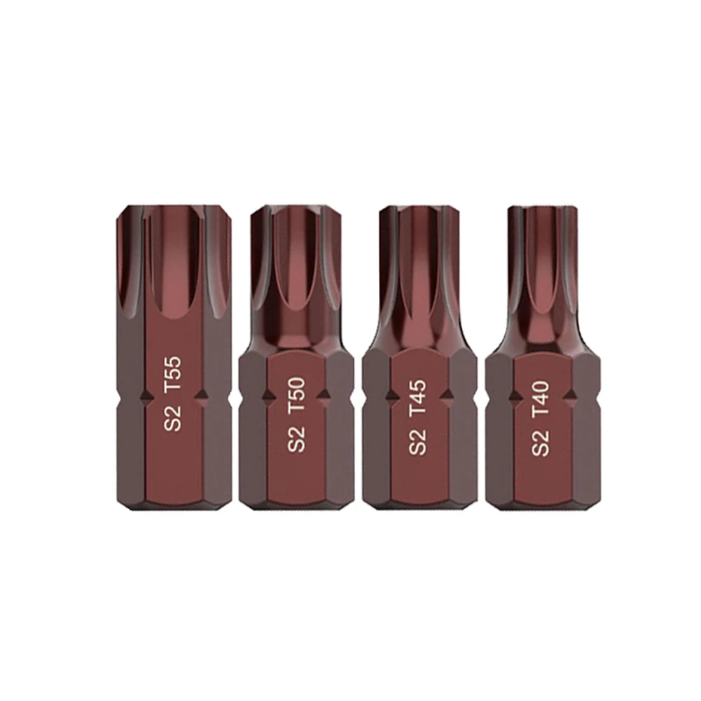 

Electric Screwdriver Bits Set Hex Shank Batch Head Tools 4pcs High Hardness Wear resistant Anti Corrosion T40 T45 T50 T55