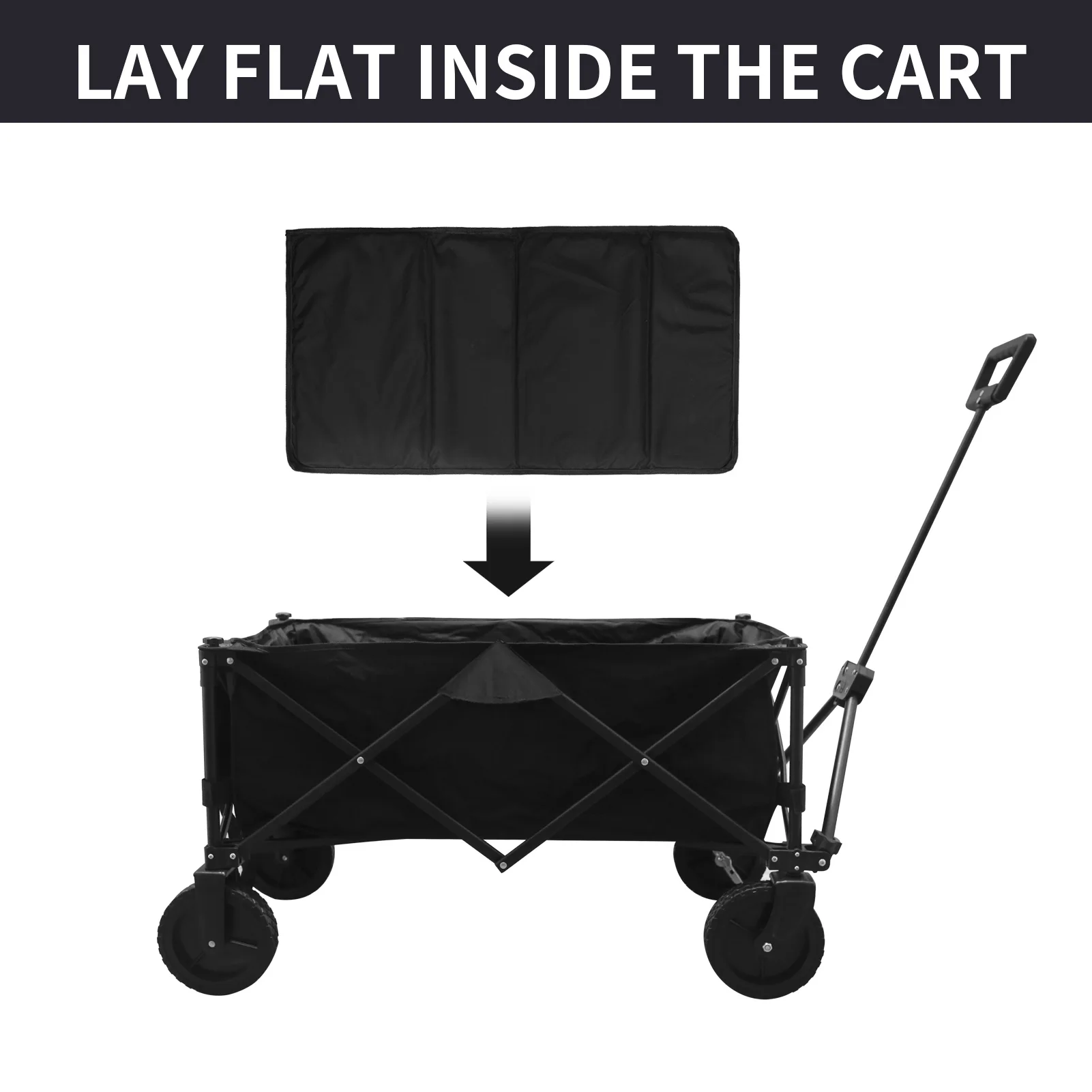 Folding Trolley Outdoor Portable Cart Large Capacity Multifunction Carrier Handcart Camping Wagon Beach Picnic Wheeled Cart