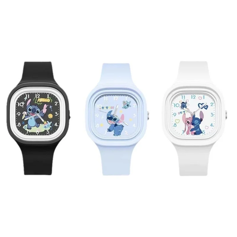 Kawaii Anime Disney Watch  Lilo & Stitch Children Watchs Sports Silicone Watch Cartoon Mickey Minnie Watch Kids Toy Gifts 3