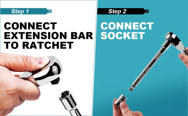 Set Neilsen Adattatori Set 2 Pezzi Adattatori Estensione Oscillante Neilsen &ndash; Per Chiavi A Impatto 1/2 E 3/8, Metrici Adattatori Estensione Oscillanti