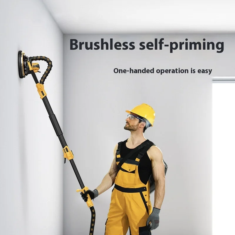 Brushless Electric Wall Polisher with Double Light Long Pole 220V Sandpaper Grin