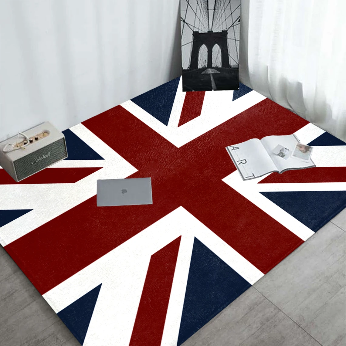 

The Union Jack Bedroom Decorative Door Mat Kitchen Soft Short Plush Indoor Living Room Relaxed Carpet Non-Slip Kids Play Mats